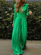 Blouse Pants Sets Basic Green Yellow Casual Daily Wear Solid Color Shirt Collar S M L XL for Women