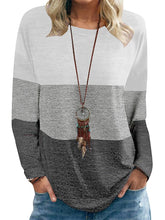 Blouse Turtleneck Knitted Sweater Long Sleeves Stripe Color Block Patchwork Loose Ribbed Pullover Jumper Tops Round Neck Regular Spring & Fall Blue Blushing Pink Grey Green Beige for Women
