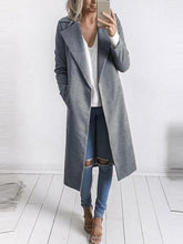 Fashion Long Sleeves Causal Outerwear In Grey