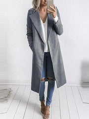 Fashion Long Sleeves Causal Outerwear In Grey