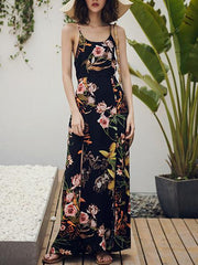 Bohemia Floral Backless Maxi Dress