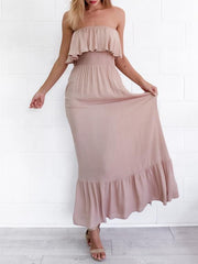 Falbala Off-the-shoulder Bohemia Dresses