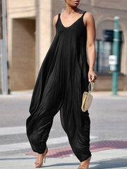 Cotton-Blend Shift Sleeveless One-Pieces