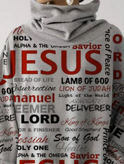 Loosen Cowl Neck Letter Sweatshirts