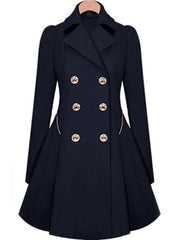 Appealing Pleated Lapel Breasted Trench-Coat