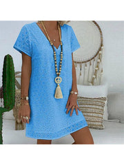 Sexy Lace Hollowing Out Casual Shift Dresses