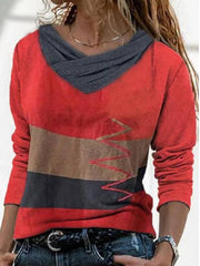 Color Patchwork Long sleeve T-shirts