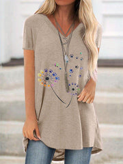 Casual Short Sleeve Printed Shirts & Tops
