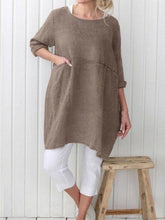 Vintage 3/4 Sleeve Solid Dresses