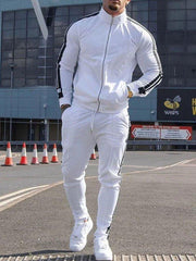 Casual Solid Color Long-sleeved Sportswear Two-piece