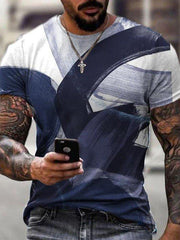 Men's trendy personality printed short sleeves