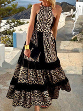 Black Swing Spaghetti Sleeveless Tribal Dresses