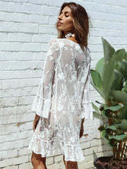 Embroidered Lace Beach Bikini Cover-up