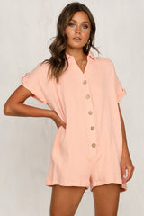 Fashion Blouses Fastener Jumpsuits