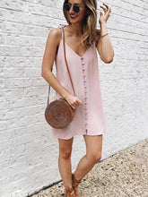 New Vest Fastener Beach Shift Dresses