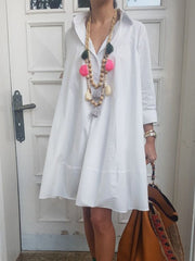 Casual Solid V Neck Dresses