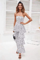 Point Floral Loose Tee Jumpsuits
