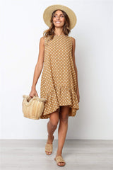 Fashion Floral Point Falbala Shift Dresses