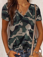 Women special v neck printed short sleeve T-shirts