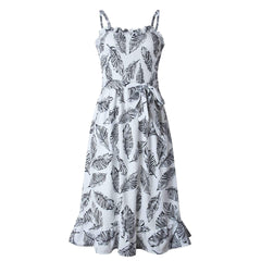 Sexy Fashion Sling Print Maxi Dresses