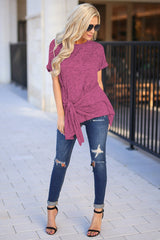 Women Round neck Irregular Short sleeve T-Shirts