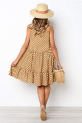 Fashion Floral Point Falbala Shift Dresses
