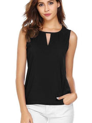 Round Neck Cutout Plain Vests