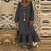 Loose Round neck Long sleeve Maxi Dresses