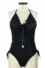 Deep V Sling Triangle One-Piece Swimsuit