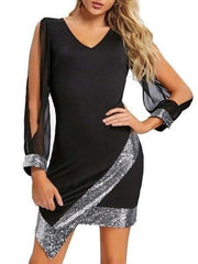 Fashion Cutout Long sleeve Gored Bodycon Dresses