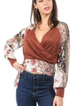 Fashion Floral V Neck Long sleeve T-Shirts