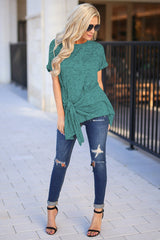 Women Round neck Irregular Short sleeve T-Shirts