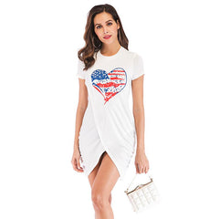 New Floral Crossover Short sleeve Shift Dresses