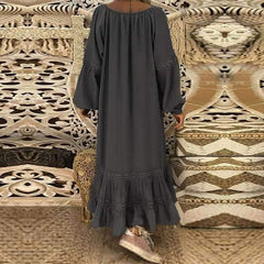 Loose Round neck Long sleeve Maxi Dresses