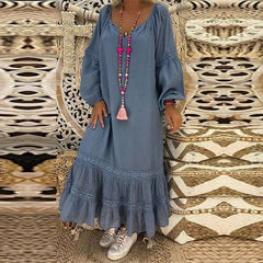 Loose Round neck Long sleeve Maxi Dresses