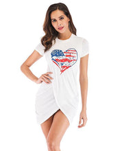 New Floral Crossover Short sleeve Shift Dresses