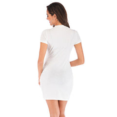 New Floral Crossover Short sleeve Shift Dresses