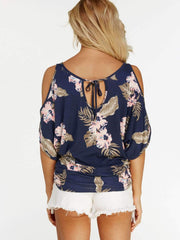 Casual Off shoulder Short sleeve Loose T-Shirts