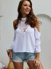 Sexy Lace Patchwork Off shoulder T-Shirts