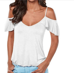 Backless  Falbala Off shoulder Vest T-Shirts
