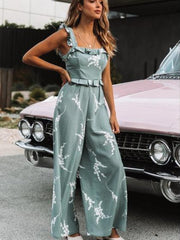 Women Floral Vest Jumpsuits
