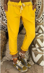 Fashion Casual Pure Lacing Harem Pants