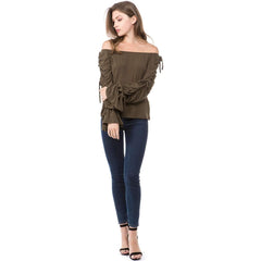Pure Long sleeve Off shoulder T-Shirts