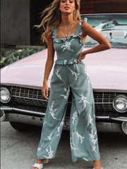 Women Floral Vest Jumpsuits