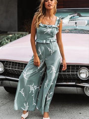 Women Floral Vest Jumpsuits