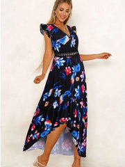 Fashion Print Sleeveless Maxi Dresses