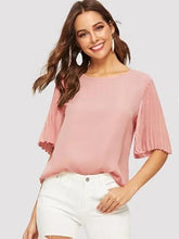 Fashion Fold sleeve Women T-Shirts