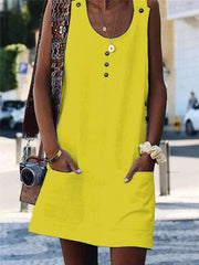 Fashion Fastener Pocket Shift Dresses