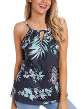 Fashion Cutout Round neck Floral Loose Vests