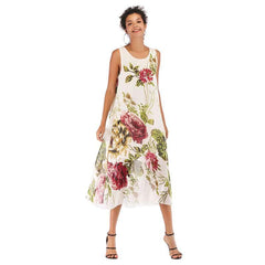 Sleeveless Round neck Print Maxi Dresses